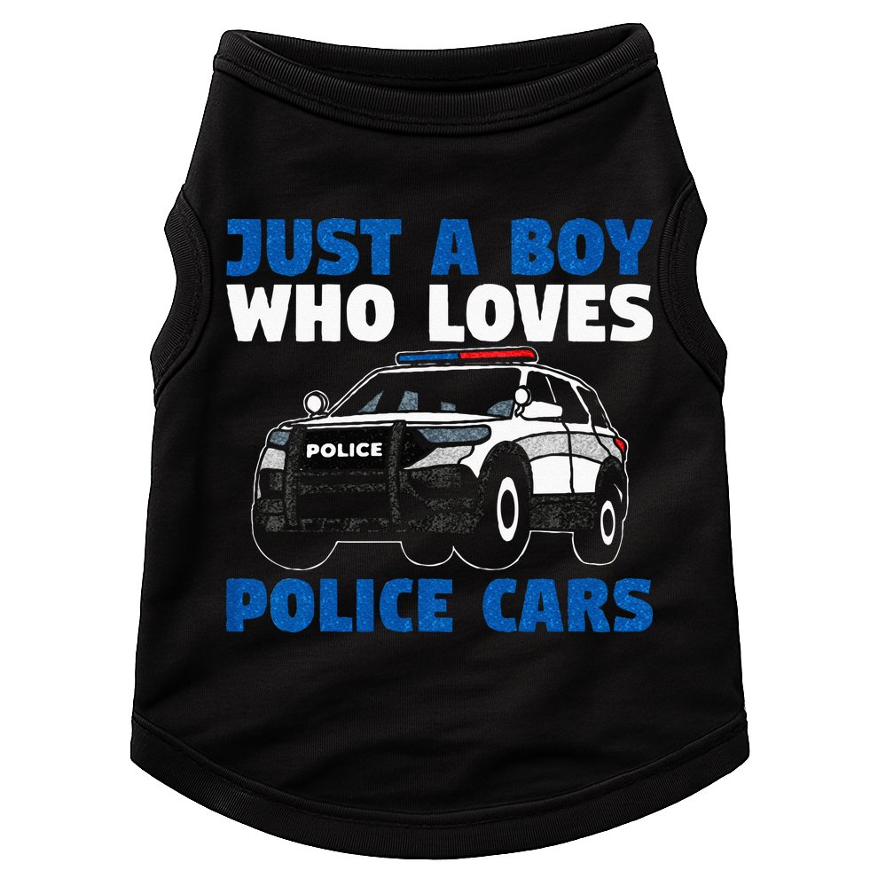 Kids Police Officer Just A Boy Who Loves Police Cars Doggie Tank