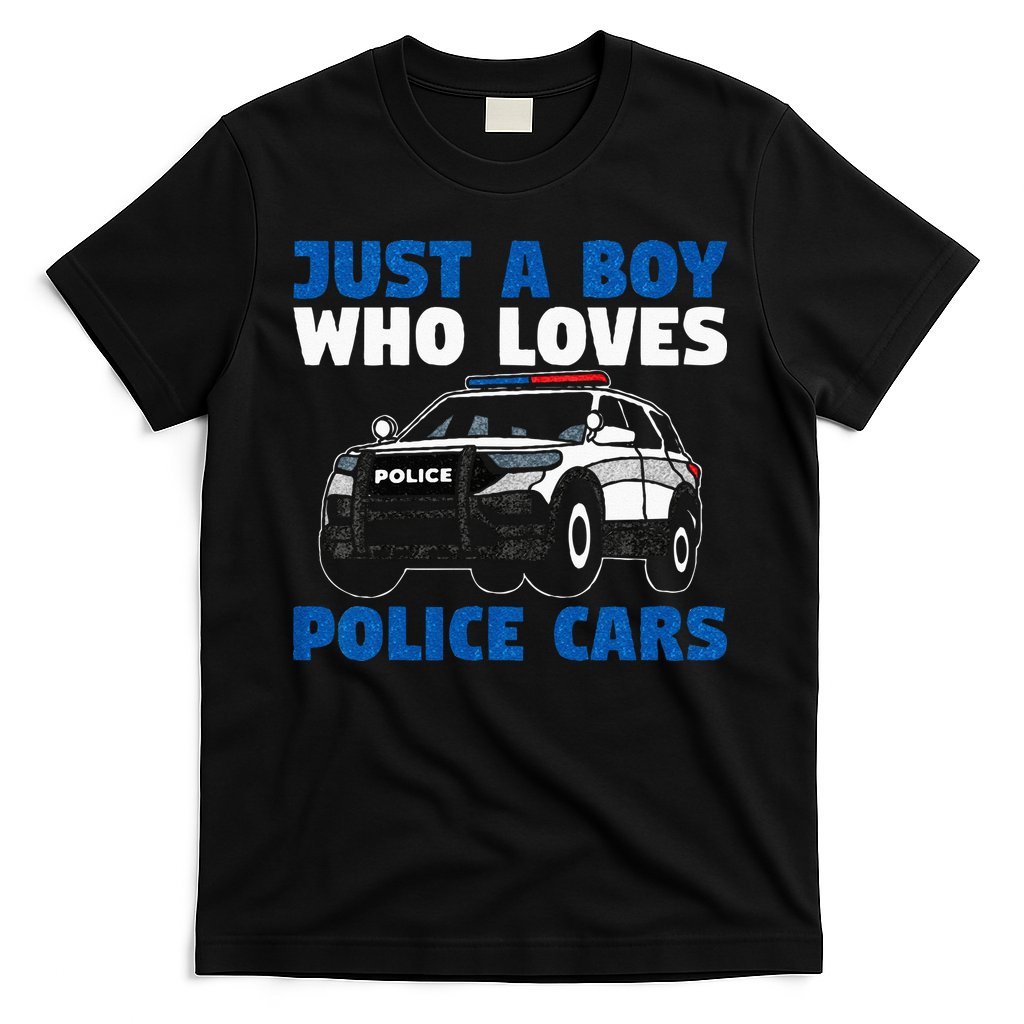 Kids Police Officer Just A Boy Who Loves Police Cars T-Shirt