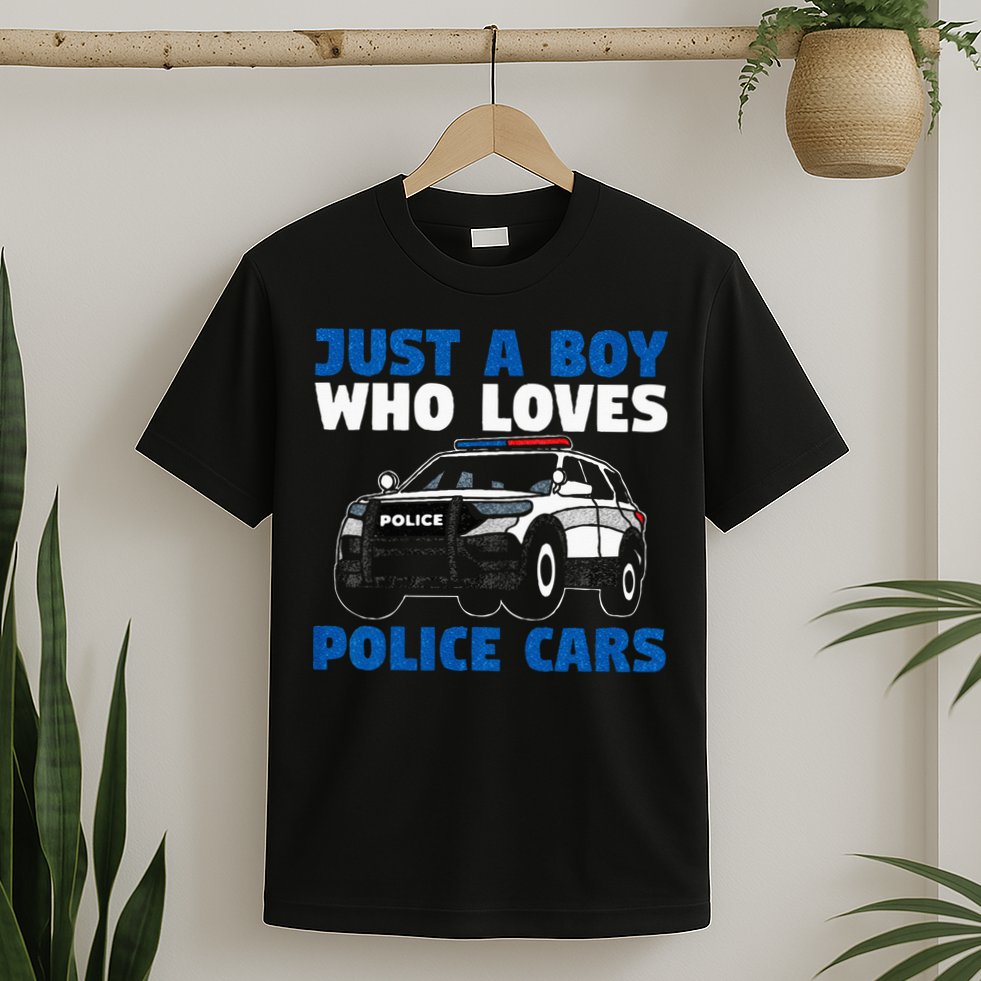 Kids Police Officer Just A Boy Who Loves Police Cars T-Shirt