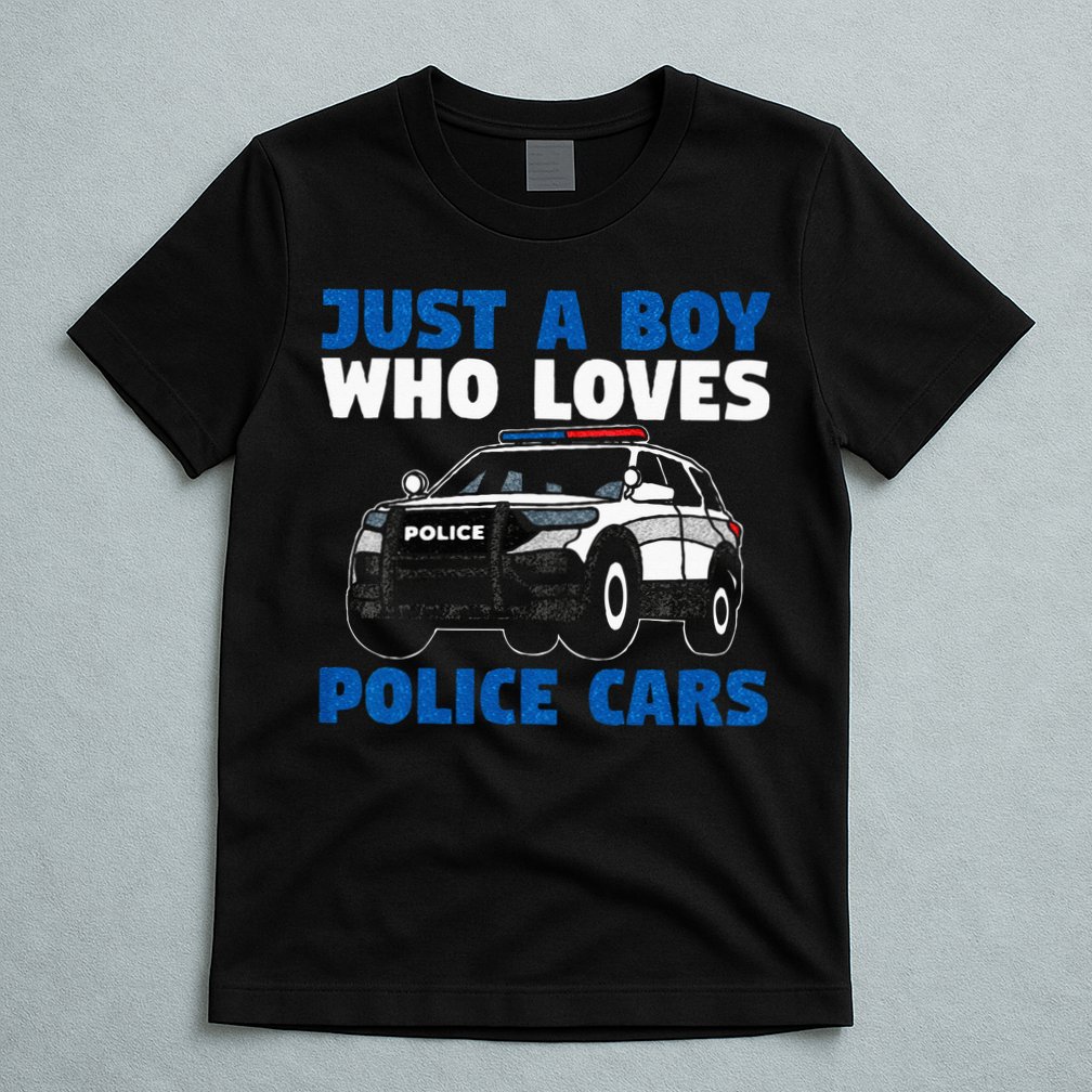 Kids Police Officer Just A Boy Who Loves Police Cars T-Shirt