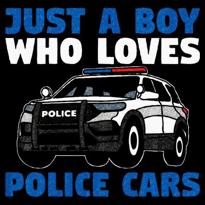 Kids Police Officer Just A Boy Who Loves Police Cars T-Shirt