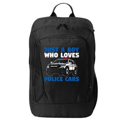 Kids Police Officer Just A Boy Who Loves Police Cars City Backpack