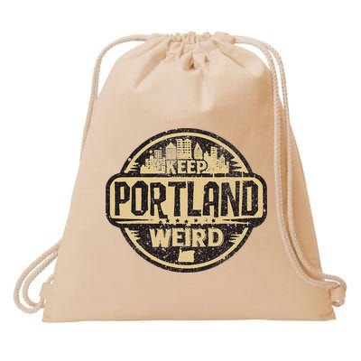 Keep Portland Oregon Weird Funny Drawstring Bag