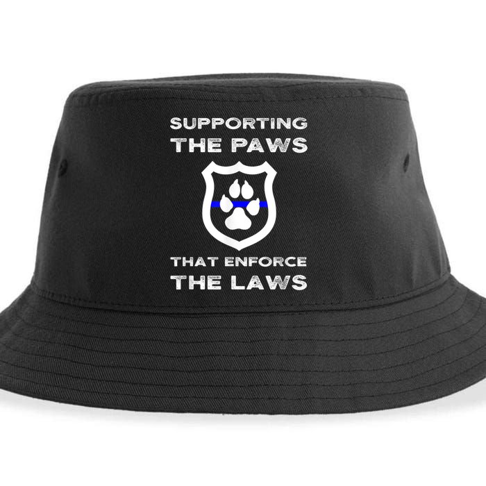K9 Police Officer Support Supporting Paws That Enforce Laws Sustainable Bucket Hat