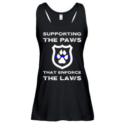 K9 Police Officer Support Supporting Paws That Enforce Laws Ladies Essential Flowy Tank
