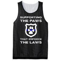 K9 Police Officer Support Supporting Paws That Enforce Laws Mesh Reversible Basketball Jersey Tank