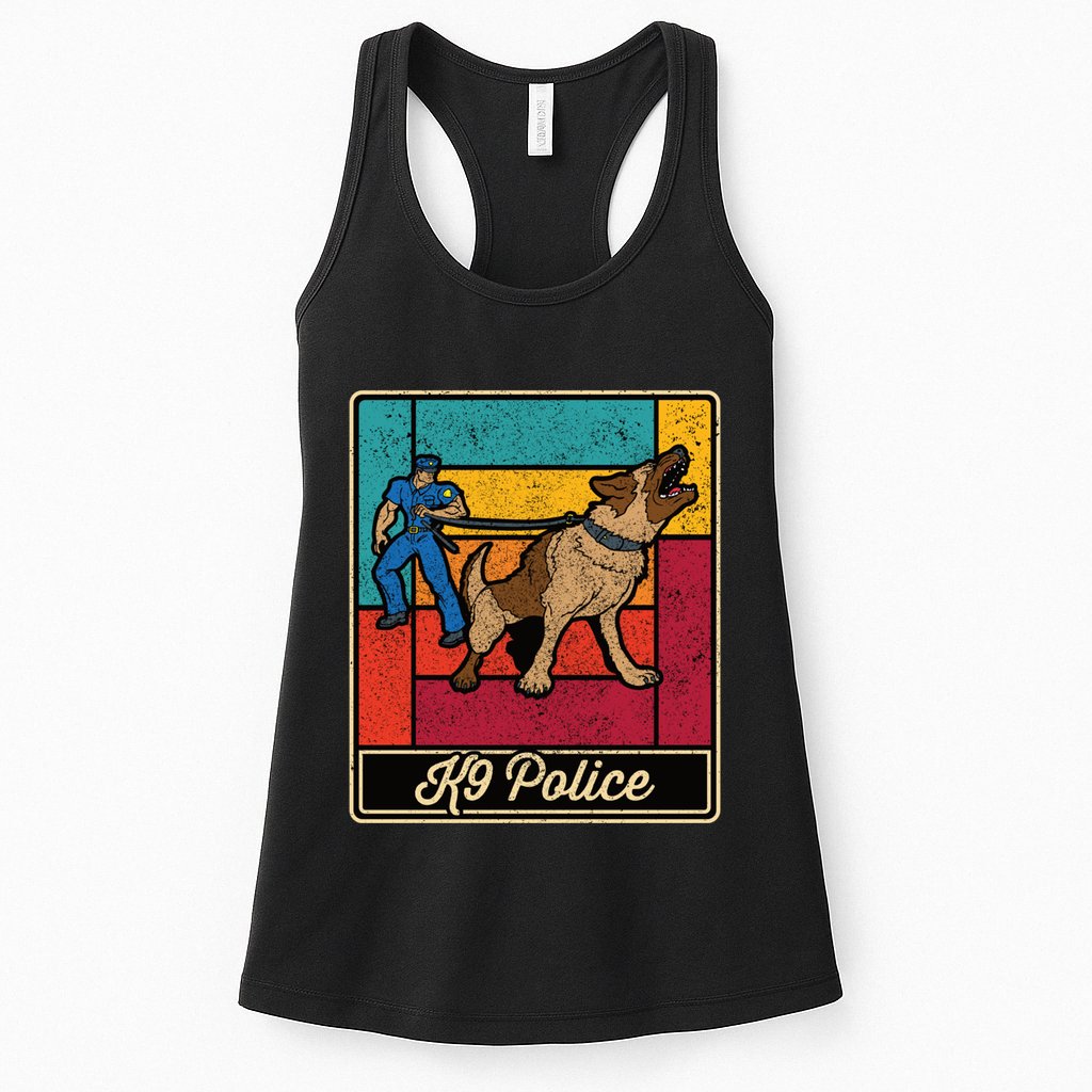 K9 Police Officer Vintage Law Enforcet Dog Womens Tank Top