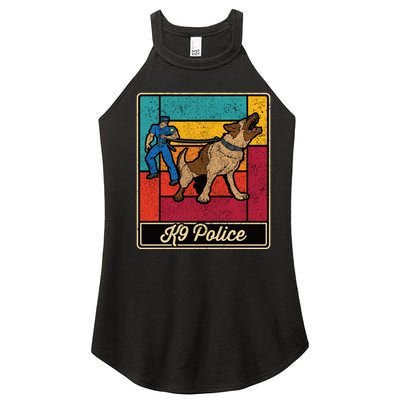 K9 Police Officer Vintage Law Enforcet Dog Women’s Perfect Tri Rocker Tank