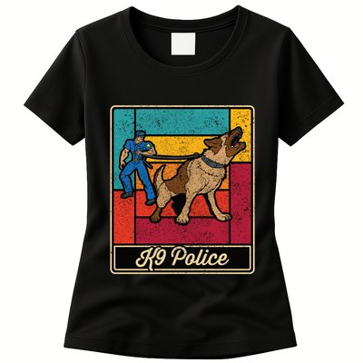 K9 Police Officer Vintage Law Enforcet Dog Womens T-Shirt