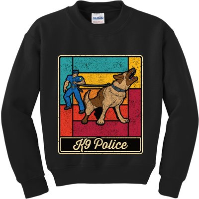 K9 Police Officer Vintage Law Enforcet Dog Kids Sweatshirt
