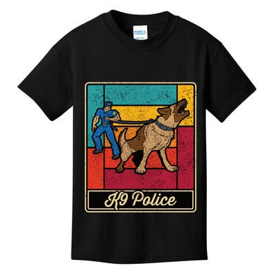 K9 Police Officer Vintage Law Enforcet Dog Kids T-Shirt