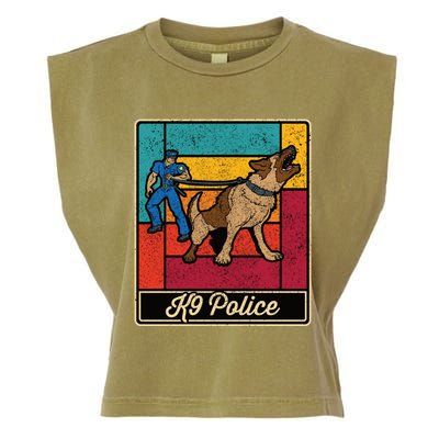 K9 Police Officer Vintage Law Enforcet Dog Garment-Dyed Women's Muscle Tee