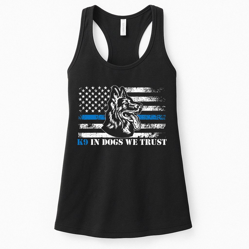K9 Police Officer Blue Line We Trust K9 Police Dog Womens Tank Top