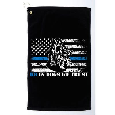 K9 Police Officer Blue Line We Trust K9 Police Dog Golf Towel