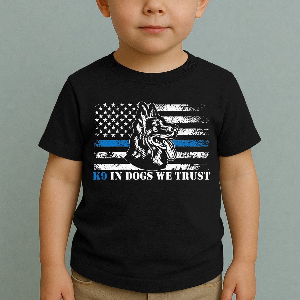 K9 Police Officer Blue Line We Trust K9 Police Dog Toddler T-Shirt