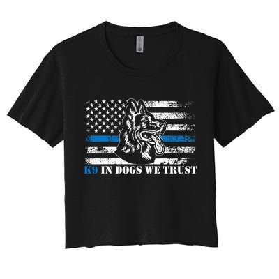 K9 Police Officer Blue Line We Trust K9 Police Dog Crop Top