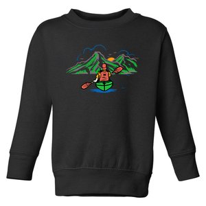 Kayaker Paddling On The Lake With Canoe Kanu Cool Kayak Gift Toddler Sweatshirt