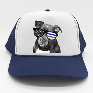 K9 Police Officer Police Pitbull Thin Blue Line Premium Trucker Hat