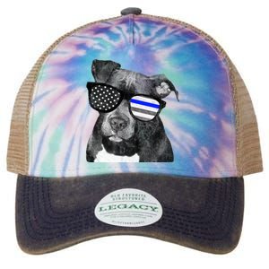 K9 Police Officer Police Pitbull Thin Blue Line Premium Legacy Tie Dye Trucker Hat