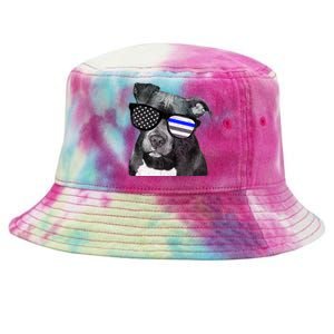 K9 Police Officer Police Pitbull Thin Blue Line Premium Tie-Dyed Bucket Hat