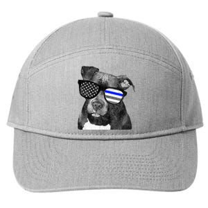 K9 Police Officer Police Pitbull Thin Blue Line Premium 7-Panel Snapback Hat