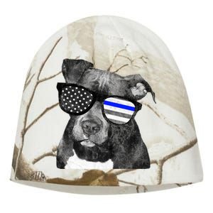 K9 Police Officer Police Pitbull Thin Blue Line Premium Kati - Camo Knit Beanie