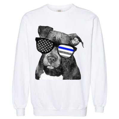 K9 Police Officer Police Pitbull Thin Blue Line Premium Garment-Dyed Sweatshirt