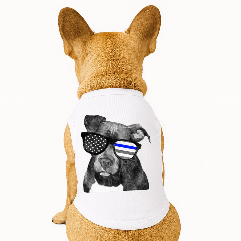 K9 Police Officer Police Pitbull Thin Blue Line Premium Doggie Tank