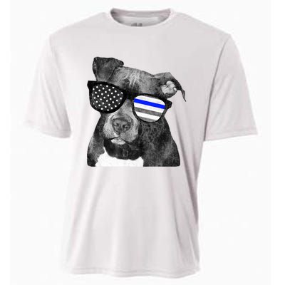 K9 Police Officer Police Pitbull Thin Blue Line Premium Cooling Performance Crew T-Shirt