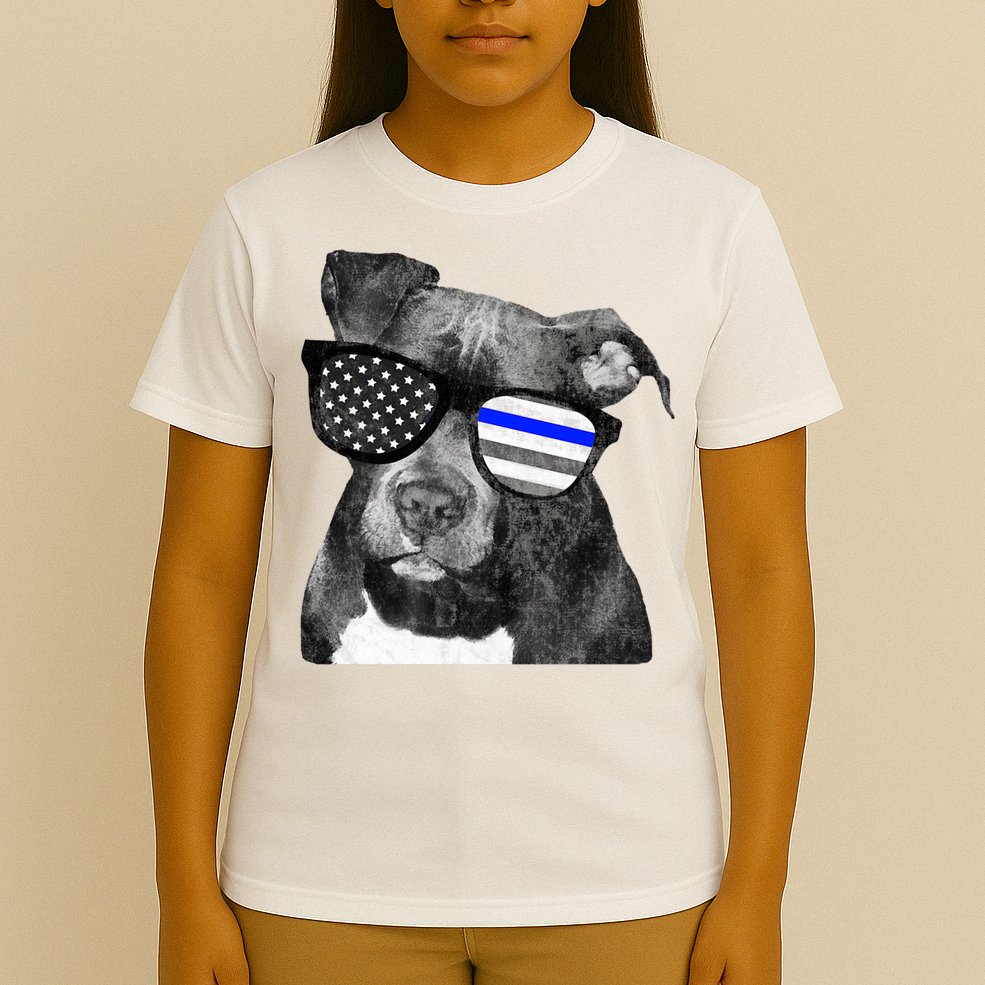 K9 Police Officer Police Pitbull Thin Blue Line Premium T-Shirt