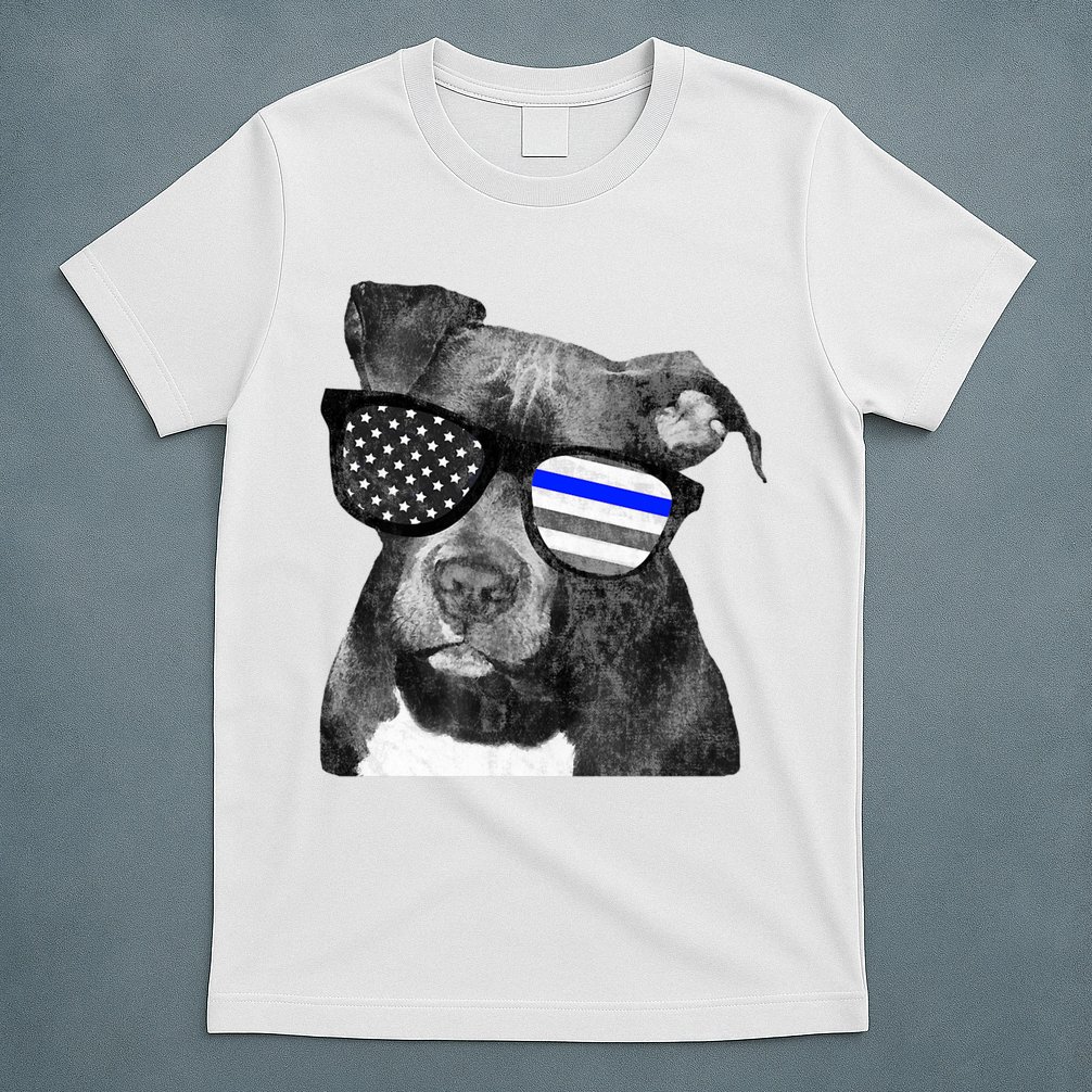 K9 Police Officer Police Pitbull Thin Blue Line Premium T-Shirt