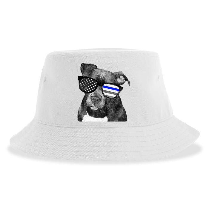 K9 Police Officer Police Pitbull Thin Blue Line Premium Sustainable Bucket Hat