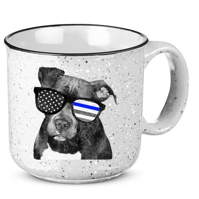 K9 Police Officer Police Pitbull Thin Blue Line Premium 15oz Campfire Ceramic Mug