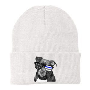 K9 Police Officer Police Pitbull Thin Blue Line Premium Knit Cap Winter Beanie