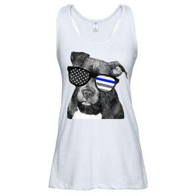 K9 Police Officer Police Pitbull Thin Blue Line Premium Ladies Essential Flowy Tank