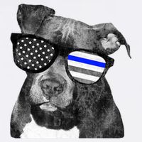K9 Police Officer Police Pitbull Thin Blue Line Premium Flat Bill Trucker Hat