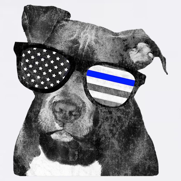 K9 Police Officer Police Pitbull Thin Blue Line Premium Flat Bill Trucker Hat