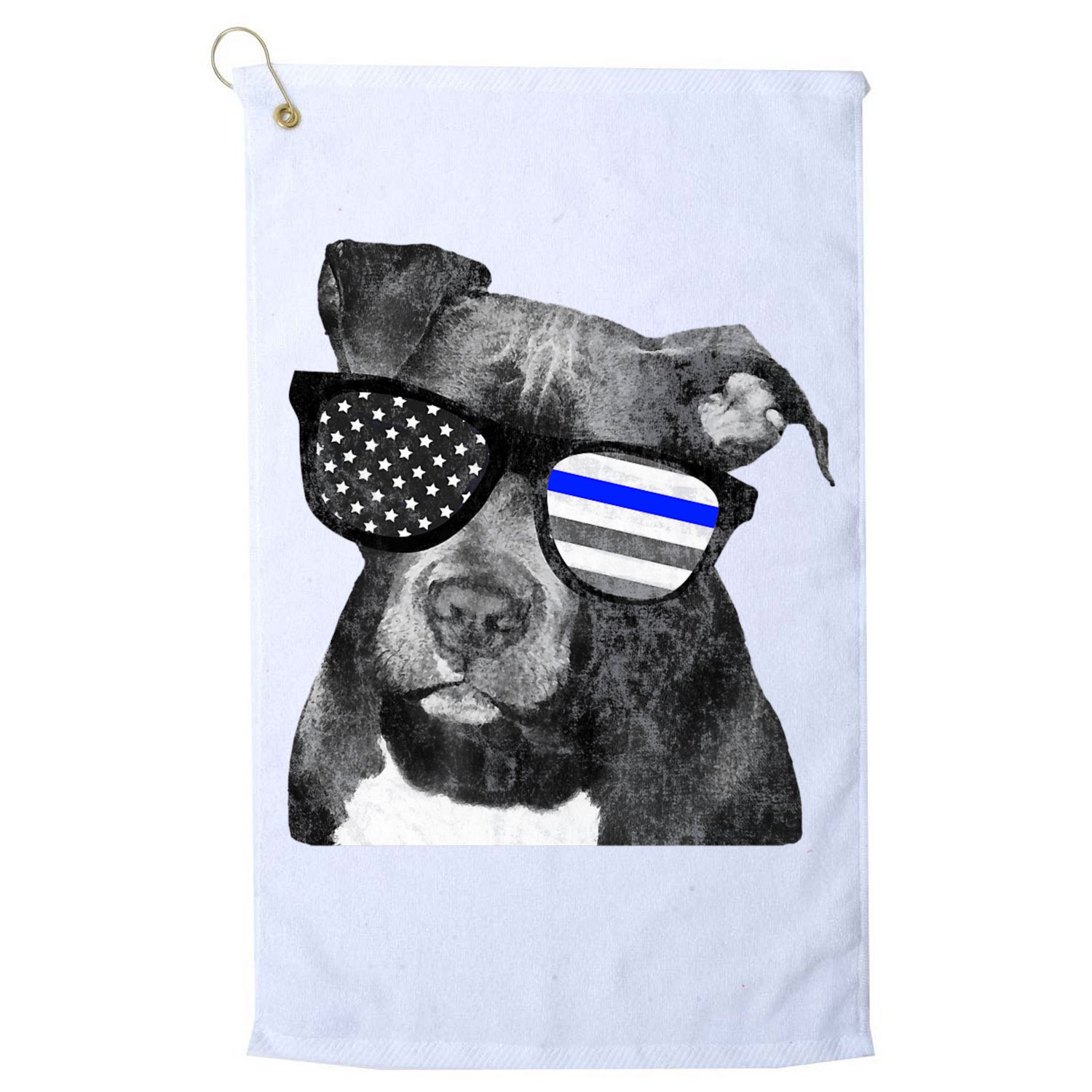 K9 Police Officer Police Pitbull Thin Blue Line Premium Golf Towel