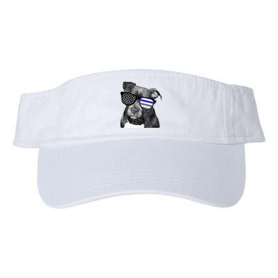 K9 Police Officer Police Pitbull Thin Blue Line Premium Valucap Bio-Washed Visor