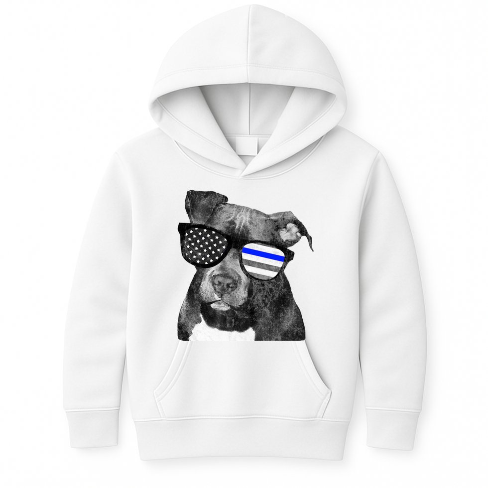 K9 Police Officer Police Pitbull Thin Blue Line Premium Kids Hoodie
