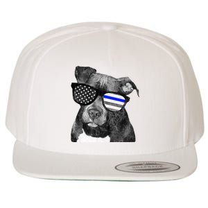 K9 Police Officer Police Pitbull Thin Blue Line Premium Wool Snapback Cap