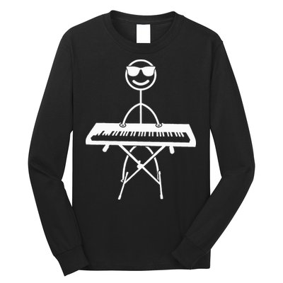 Keyboard Piano Pianist Stick Figure Piano Player Long Sleeve Shirt