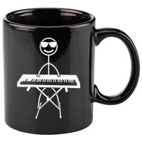 Keyboard Piano Pianist Stick Figure Piano Player 11oz C Handle Ceramic Mug