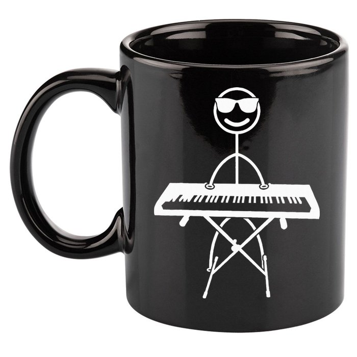 Keyboard Piano Pianist Stick Figure Piano Player 11oz C Handle Ceramic Mug