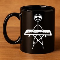 Keyboard Piano Pianist Stick Figure Piano Player 11oz C Handle Ceramic Mug