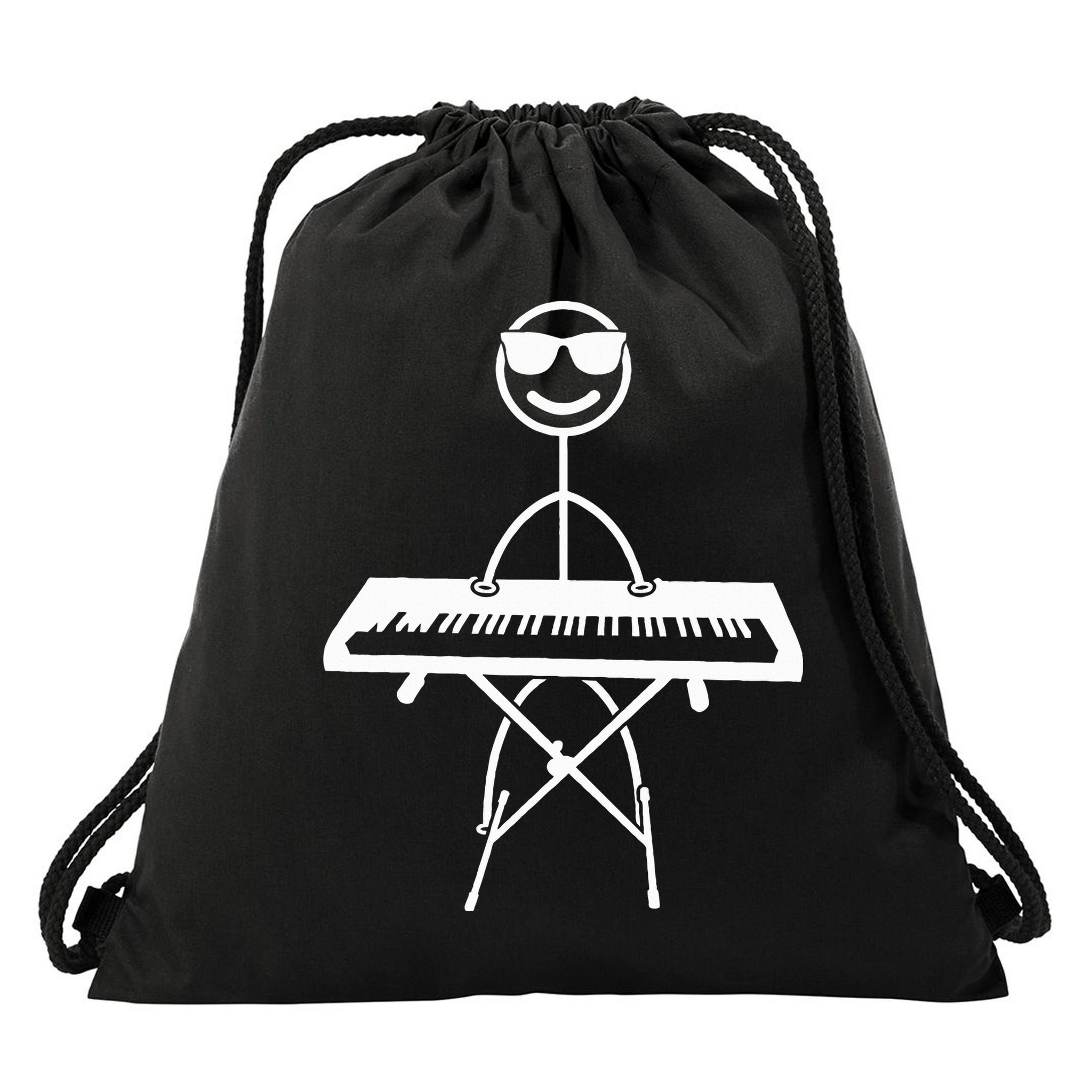 Keyboard Piano Pianist Stick Figure Piano Player Drawstring Bag