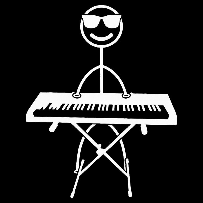 Keyboard Piano Pianist Stick Figure Piano Player Flat Bill Trucker Hat