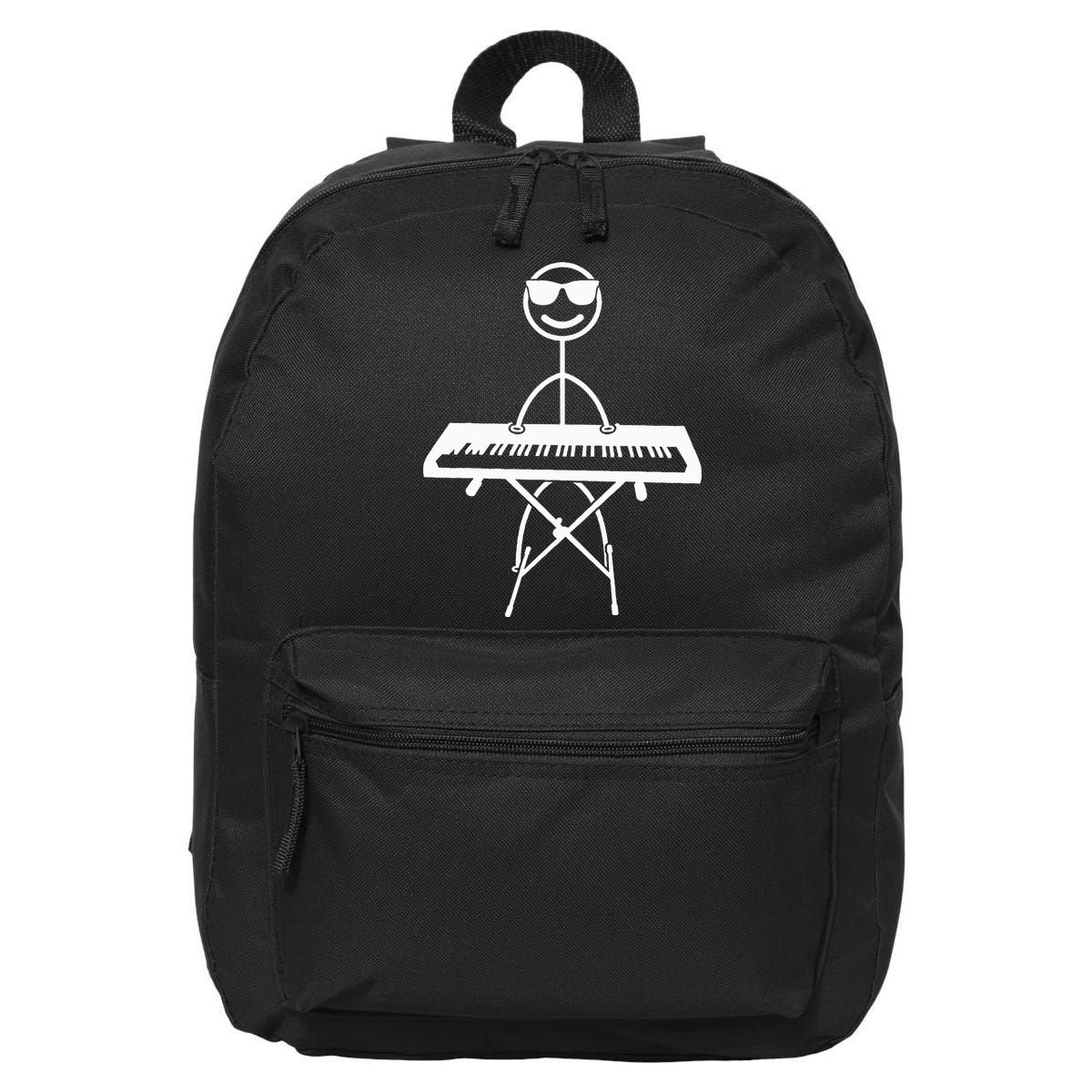 Keyboard Piano Pianist Stick Figure Piano Player 16 in Basic Backpack