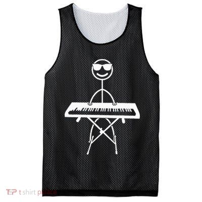 Keyboard Piano Pianist Stick Figure Piano Player Mesh Reversible Basketball Jersey Tank