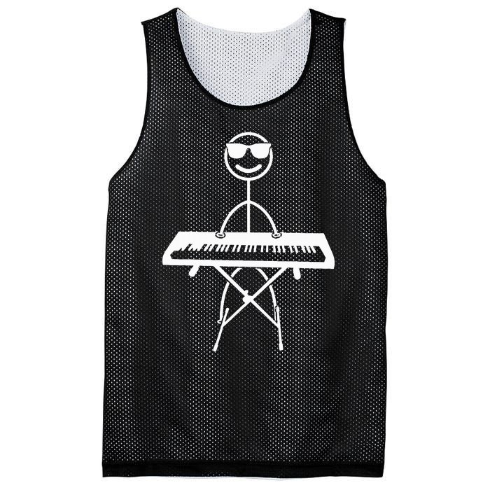 Keyboard Piano Pianist Stick Figure Piano Player Mesh Reversible Basketball Jersey Tank